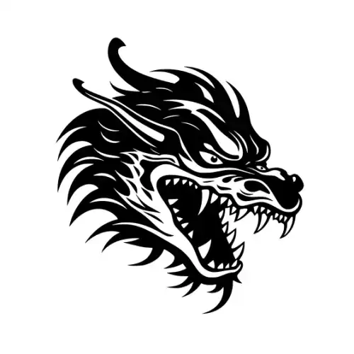 Angry Dragon Silhouette SVG Design | SVG Files for Cricut & Print