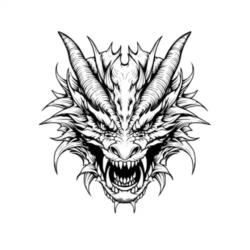 Angry Dragon Silhouette SVG Design | SVG Files for Cricut & Print