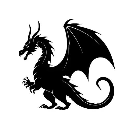 Angry Dragon Silhouette SVG Design | SVG Files for Cricut & Print