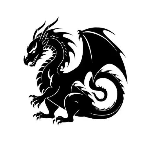 Angry Dragon Silhouette SVG Design | SVG Files for Cricut & Print