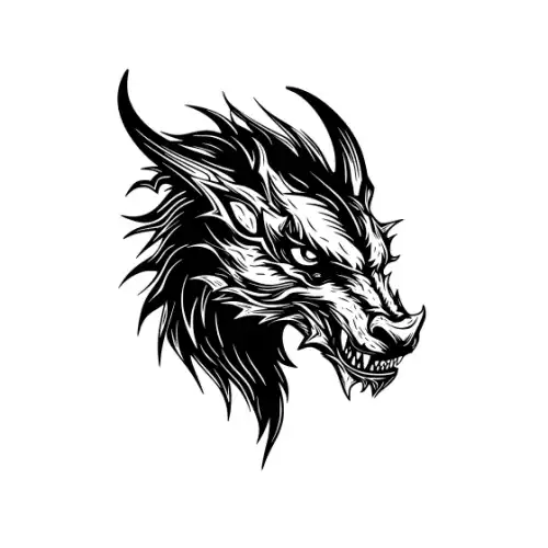 Angry Dragon Silhouette SVG Design | SVG Files for Cricut & Print