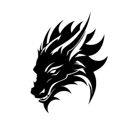 Angry Dragon Silhouette SVG Design | SVG Files for Cricut & Print