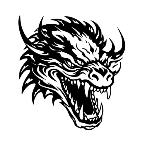 Angry Dragon Silhouette SVG Design | SVG Files for Cricut & Print