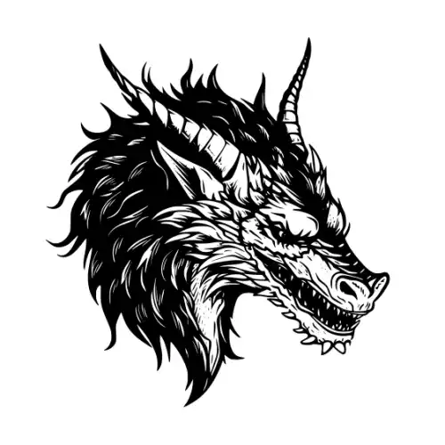 Angry Dragon Silhouette SVG Design | SVG Files for Cricut & Print