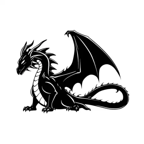 Angry Dragon Silhouette SVG Design | SVG Files for Cricut & Print