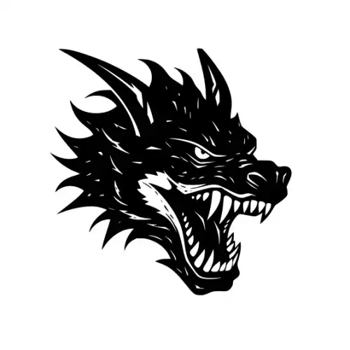 Angry Dragon Silhouette SVG Design | SVG Files for Cricut & Print