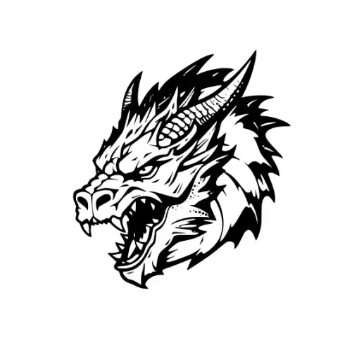 Angry Dragon Silhouette SVG Design | SVG Files for Cricut & Print