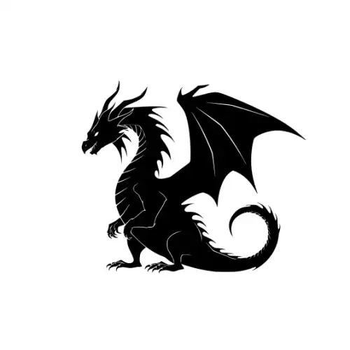 Angry Dragon Silhouette SVG Design | SVG Files for Cricut & Print