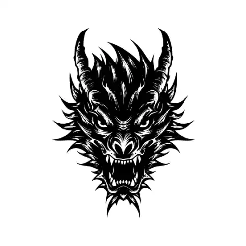Angry Dragon Silhouette SVG Design | SVG Files for Cricut & Print