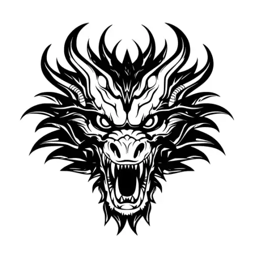 Angry Dragon Silhouette SVG Design | SVG Files for Cricut & Print