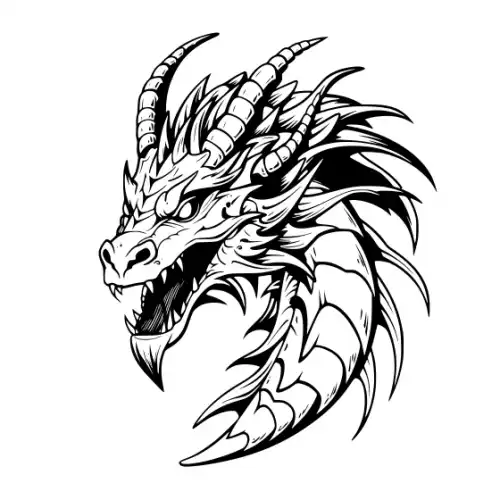 Angry Dragon Silhouette SVG Design | SVG Files for Cricut & Print