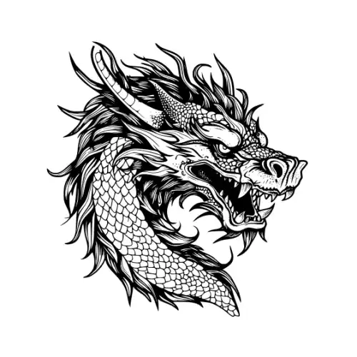 Angry Dragon Silhouette SVG Design | SVG Files for Cricut & Print