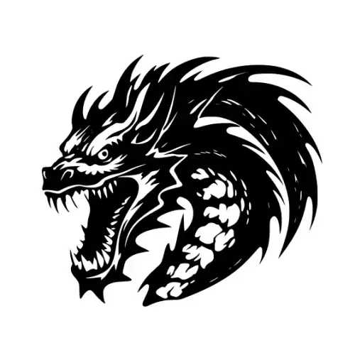 Angry Dragon Silhouette SVG Design | SVG Files for Cricut & Print