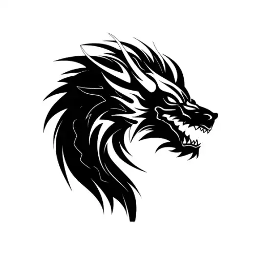 Angry Dragon Silhouette SVG Design | SVG Files for Cricut & Print