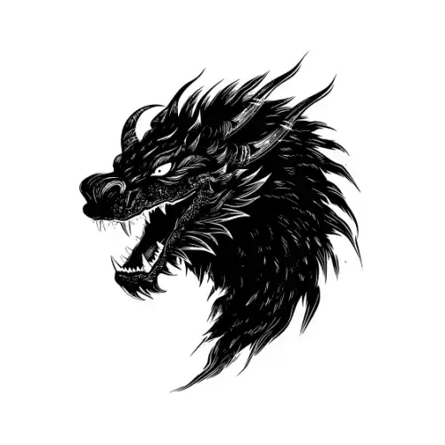 Angry Dragon Silhouette SVG Design | SVG Files for Cricut & Print