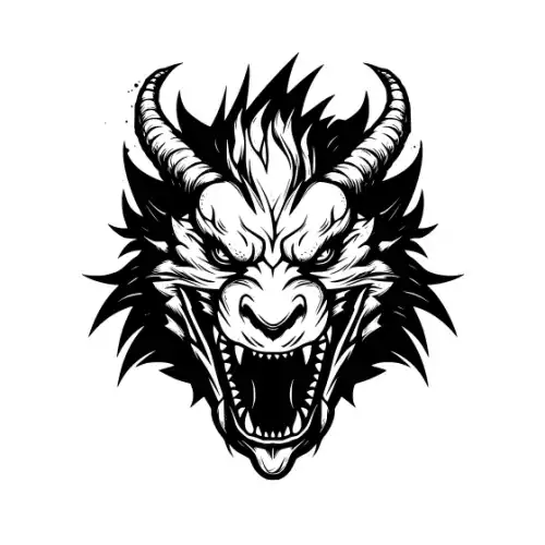 Angry Dragon Silhouette SVG Design | SVG Files for Cricut & Print