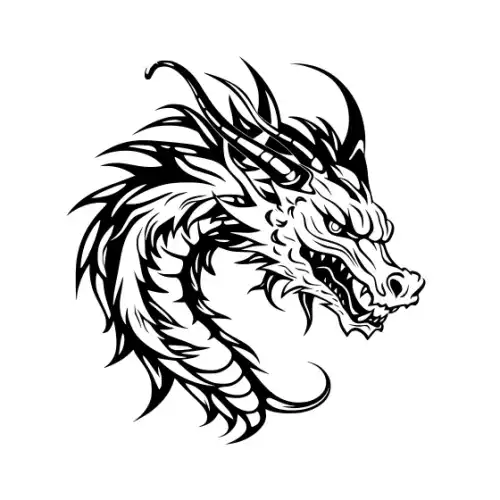 Angry Dragon Silhouette SVG Design | SVG Files for Cricut & Print