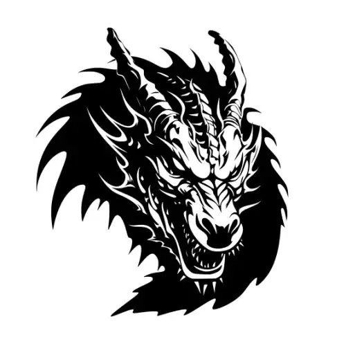 Angry Dragon Silhouette SVG Design | SVG Files for Cricut & Print