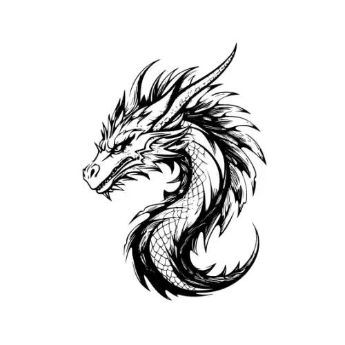 Angry Dragon Silhouette SVG Design | SVG Files for Cricut & Print