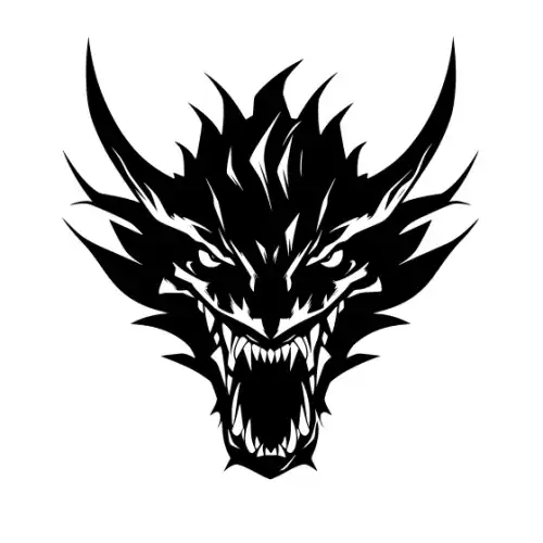 Angry Dragon Silhouette SVG Design | SVG Files for Cricut & Print