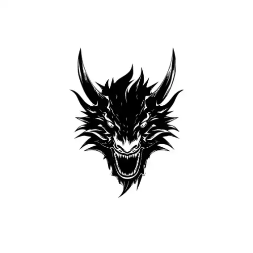 Angry Dragon Silhouette SVG Design | SVG Files for Cricut & Print