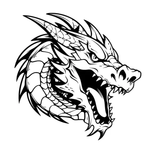 Angry Dragon Silhouette SVG Design | SVG Files for Cricut & Print