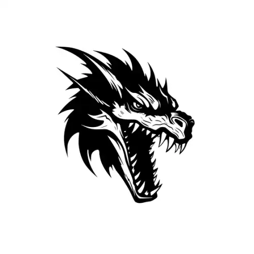 Angry Dragon Silhouette SVG Design | SVG Files for Cricut & Print