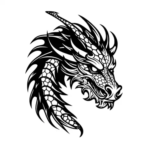 Angry Dragon Silhouette SVG Design | SVG Files for Cricut & Print