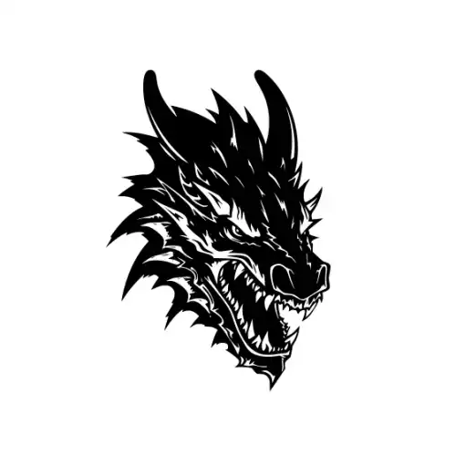 Angry Dragon Silhouette SVG Design | SVG Files for Cricut & Print