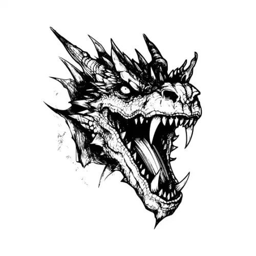 Angry Dragon Silhouette SVG Design | SVG Files for Cricut & Print