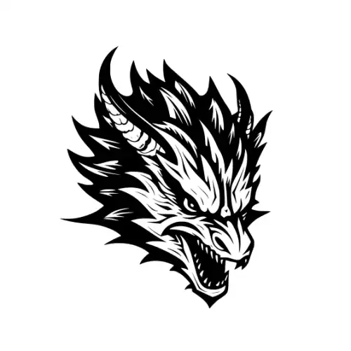 Angry Dragon Silhouette SVG Design | SVG Files for Cricut & Print