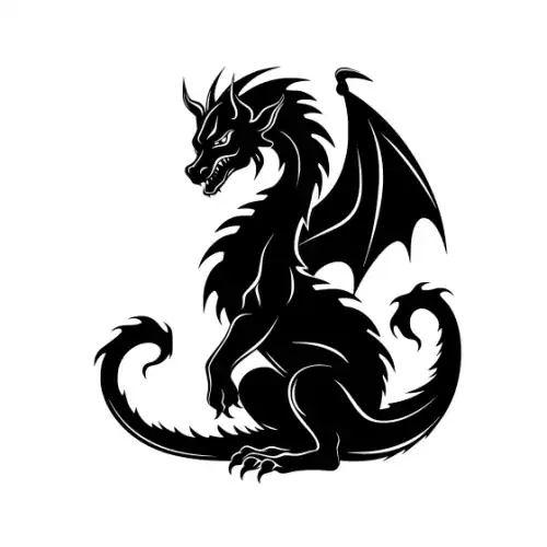 Angry Dragon Silhouette SVG Design | SVG Files for Cricut & Print