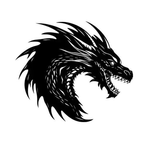 Angry Dragon Silhouette SVG Design | SVG Files for Cricut & Print