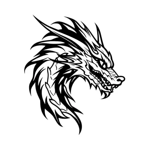 Angry Dragon Silhouette SVG Design | SVG Files for Cricut & Print