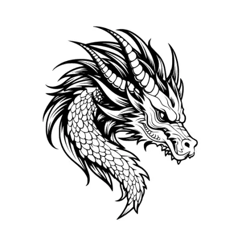 Angry Dragon Silhouette SVG Design | SVG Files for Cricut & Print