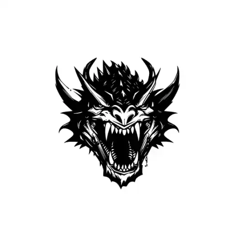 Angry Dragon Silhouette SVG Design | SVG Files for Cricut & Print