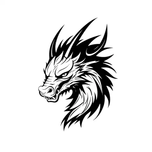 Angry Dragon Silhouette SVG Design | SVG Files for Cricut & Print