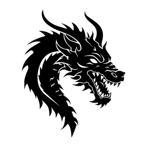 Angry Dragon Silhouette SVG Design | SVG Files for Cricut & Print