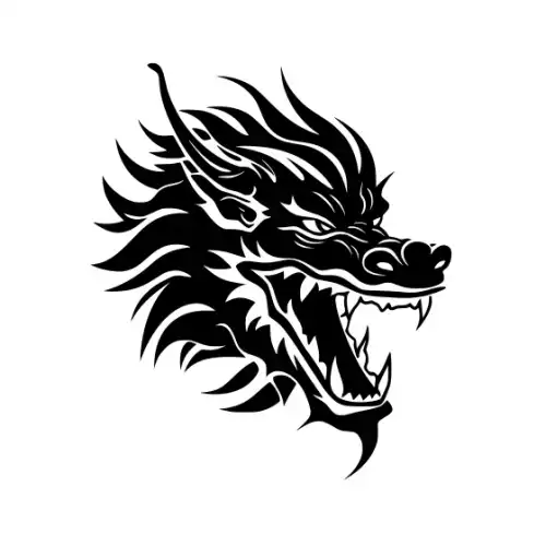 Angry Dragon Silhouette SVG Design | SVG Files for Cricut & Print