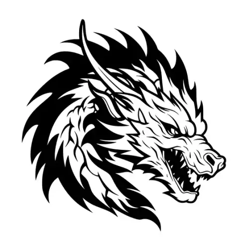 Angry Dragon Silhouette SVG Design | SVG Files for Cricut & Print