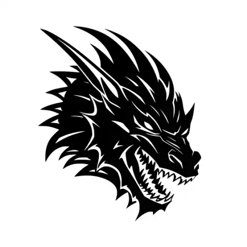 Angry Dragon Silhouette SVG Design | SVG Files for Cricut & Print