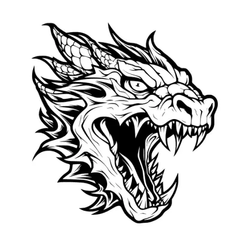 Angry Dragon Silhouette SVG Design | SVG Files for Cricut & Print