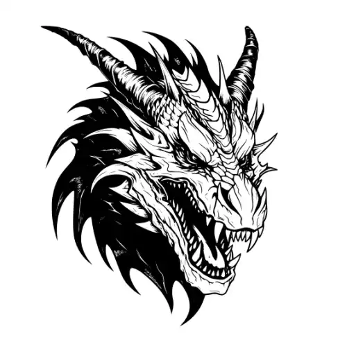 Angry Dragon Silhouette SVG Design | SVG Files for Cricut & Print
