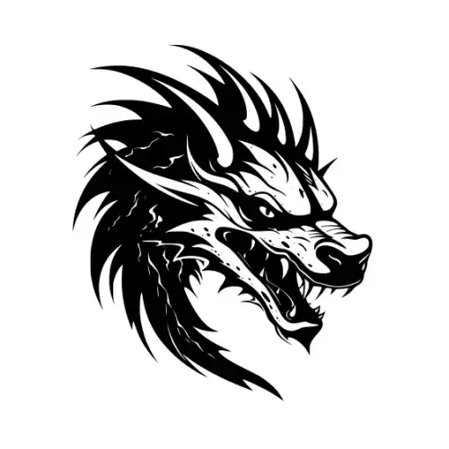 Angry Dragon Silhouette SVG Design | SVG Files for Cricut & Print