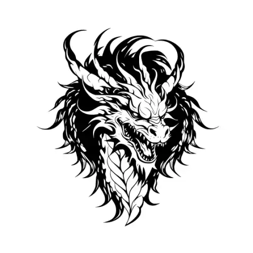 Angry Dragon Silhouette SVG Design | SVG Files for Cricut & Print