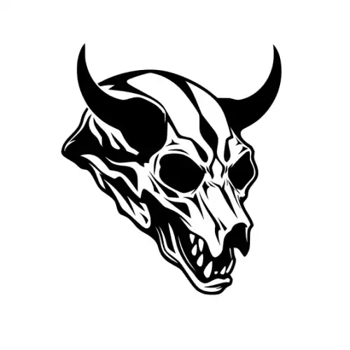 Animal Skull Silhouette SVG Design | SVG Files for Cricut & Print
