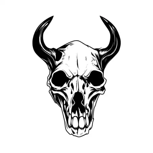Animal Skull Silhouette SVG Design | SVG Files for Cricut & Print