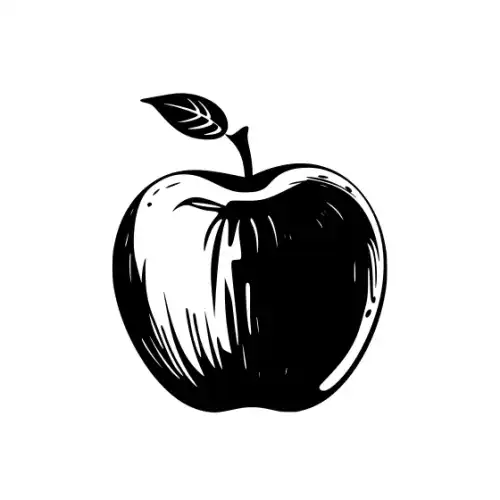 Apple Fruit Silhouette SVG Design | SVG Files for Cricut & Print
