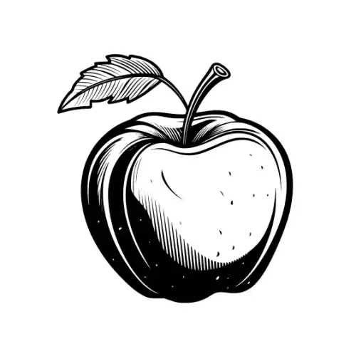 Apple Fruit Silhouette SVG Design | SVG Files for Cricut & Print