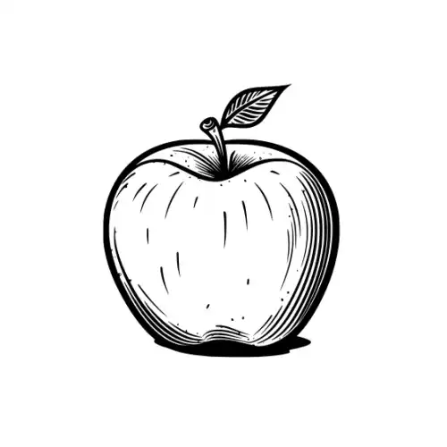 Apple Fruit Silhouette SVG Design | SVG Files for Cricut & Print